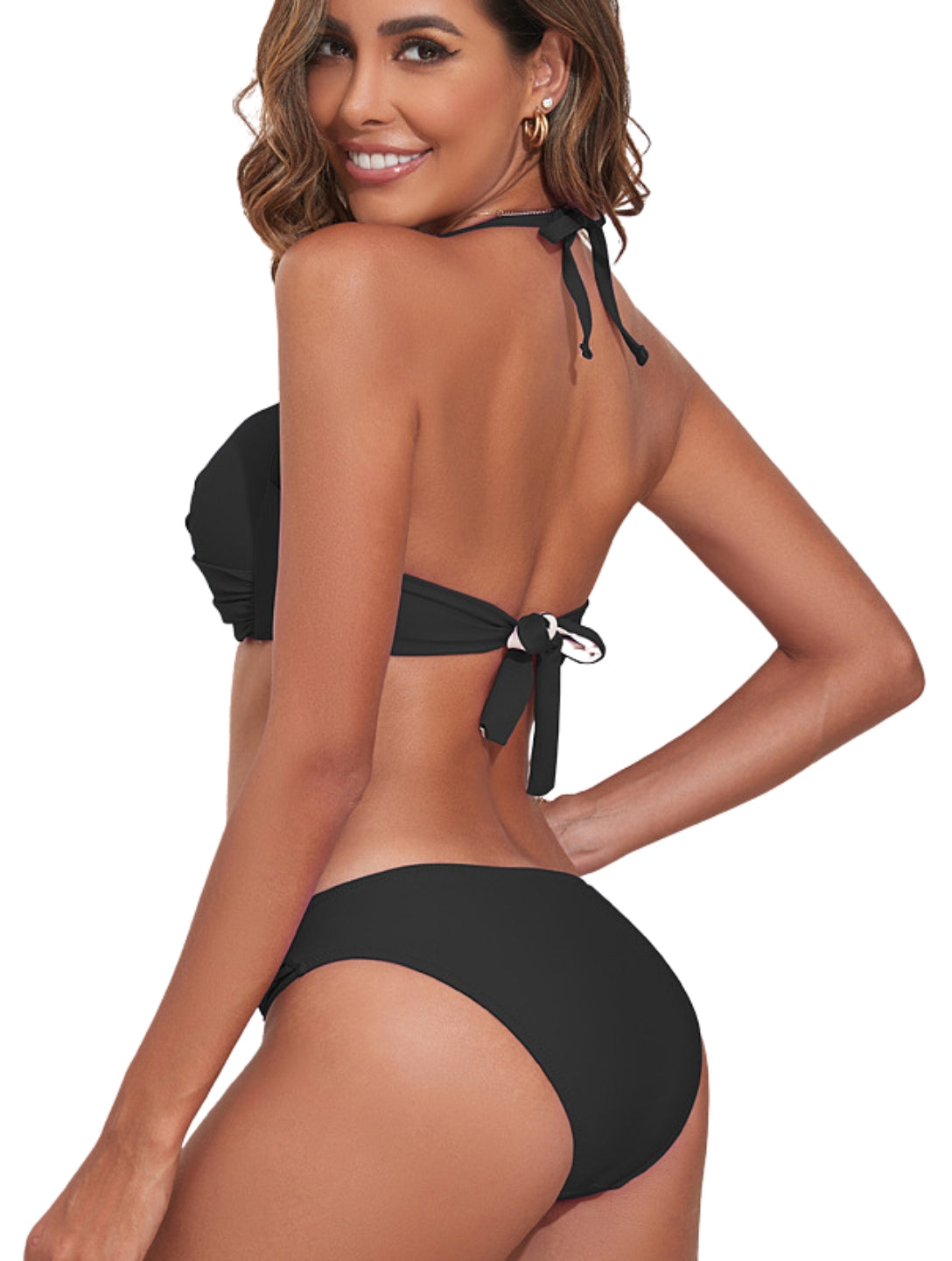 Ensemble de bikini dos nu torsadé et push-up