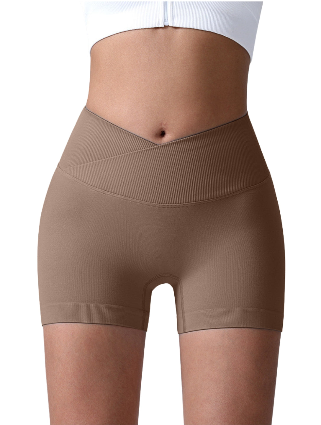 Shorts sculptants froncés taille en V