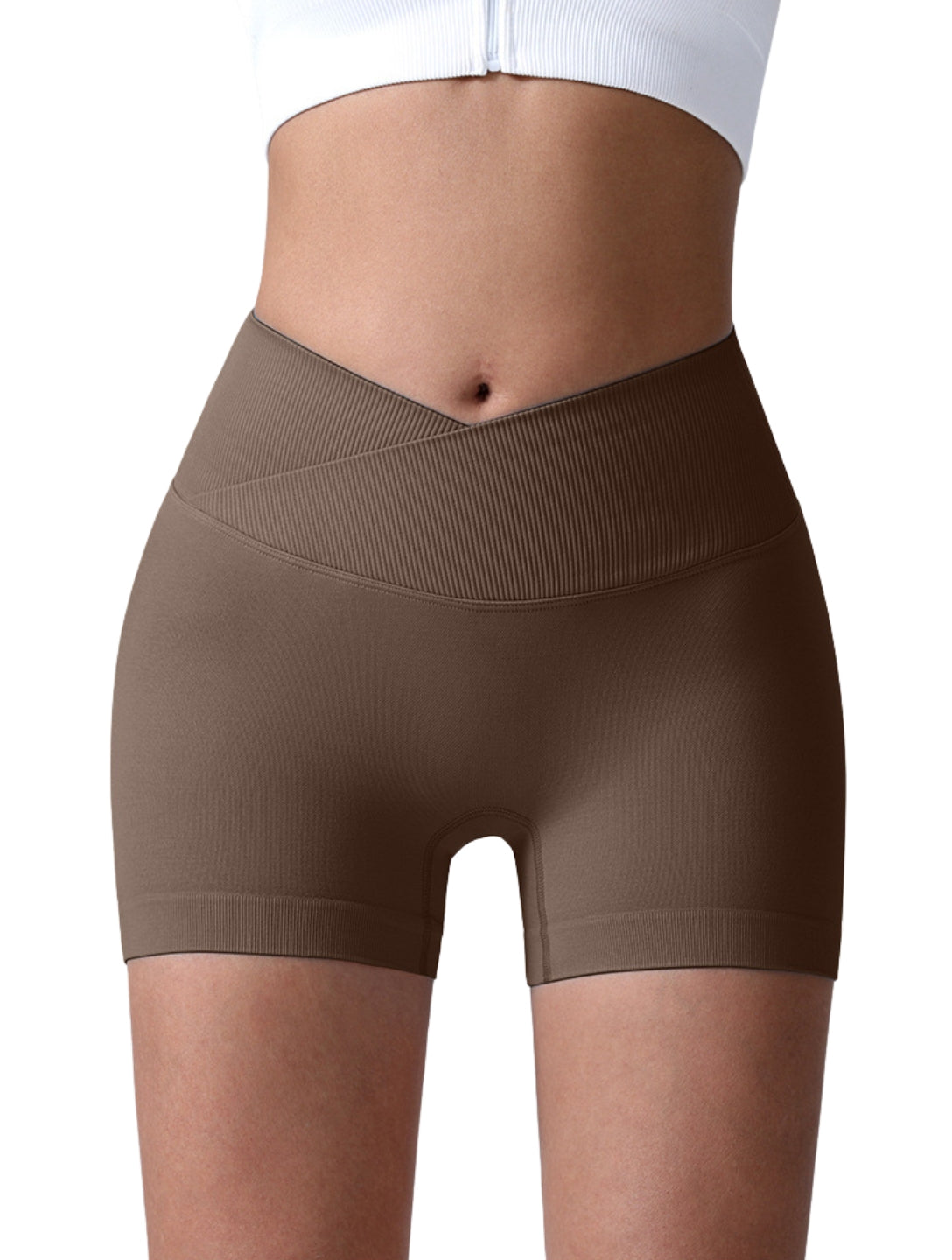 Shorts sculptants froncés taille en V