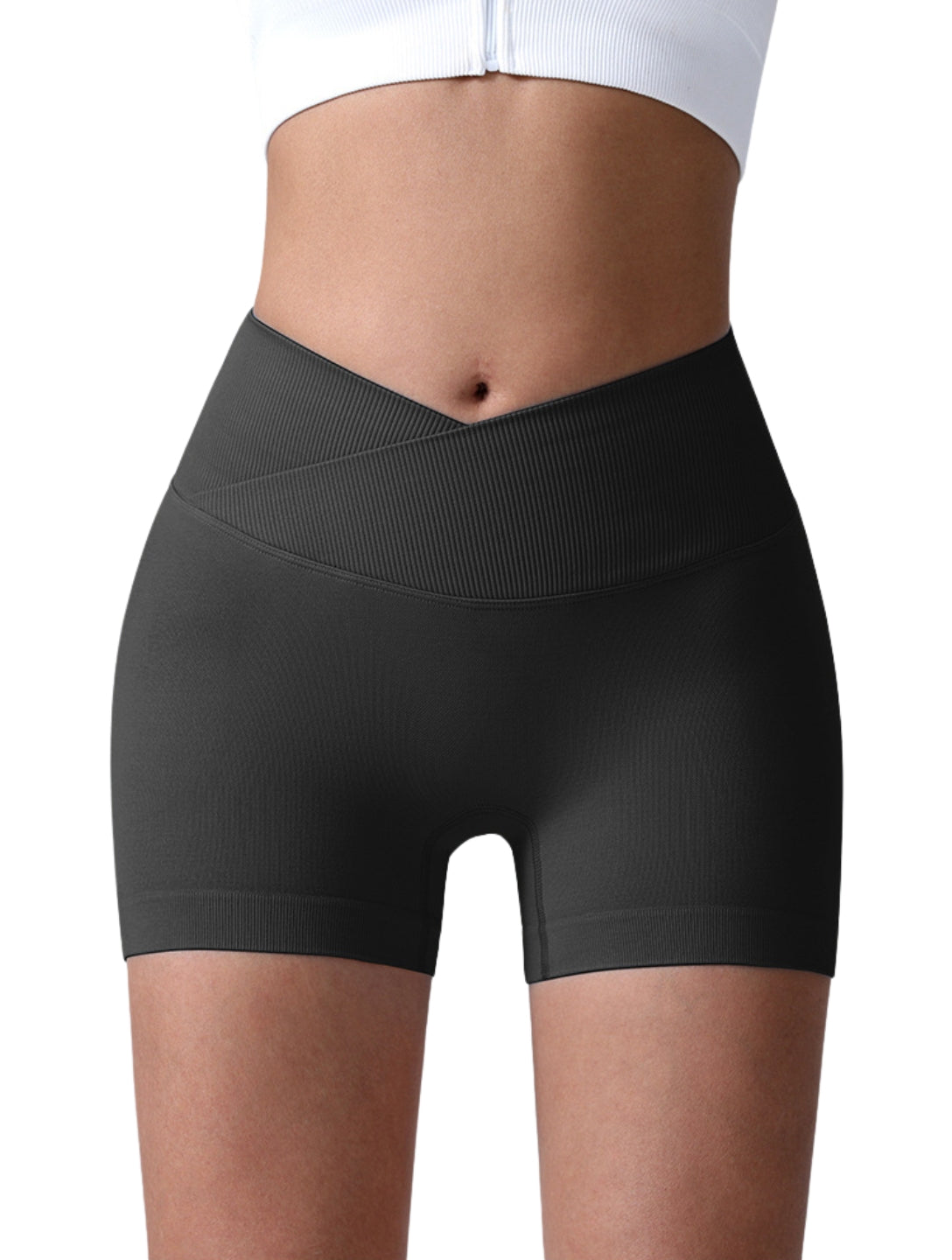 Shorts sculptants froncés taille en V