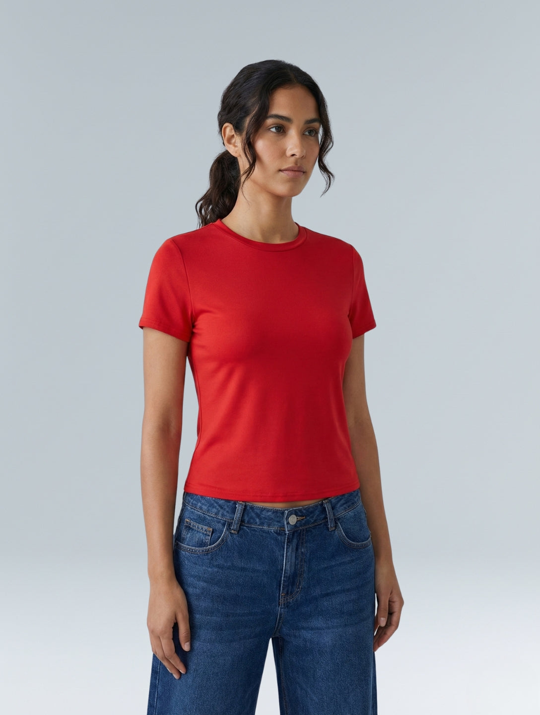 Short Sleeve Crew Neck Top