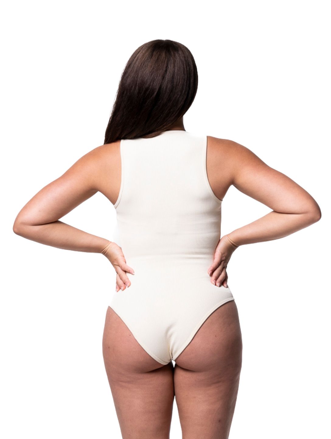 Body Gainant Col Carré Nervuré