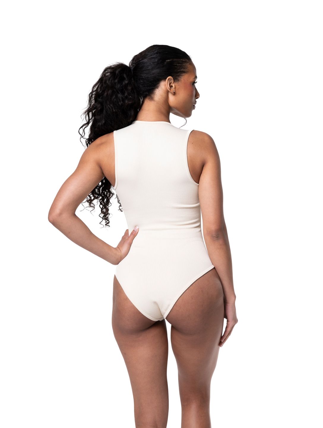 Body Gainant Col Carré Nervuré